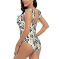 thumbnail image 5 of Yiaed Snake Print Women's Ruffled One Piece Swimsuit V Neck Swimwear Slimming Monokini for Woman-X-Large, 5 of 8