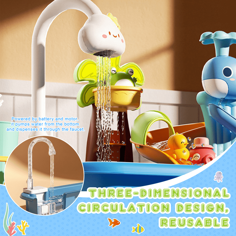 KEYAHAPPY 4-in-1 Water Table, Kitchen Sink & Fishing photo 5