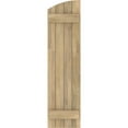thumbnail image 5 of Ekena Millwork 14"W x 41"H Americraft Four Board (2 Batten) Exterior Real Wood Joined Board-n-Batten Shutters w/ Elliptical Top (Per Pair), Unfinished, 5 of 10