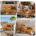 thumbnail image 5 of Fall Pumpkin Outdoor Waterproof Pillow Covers, Thanksgiving Turkey Farmhouse Sunflower Plaid Decorative Square Throw Pillowcase Sofa Cushion Sham for Patio/Couch/Chair, 20"x20" 2 Pack, 5 of 8