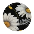thumbnail image 2 of Awypu  Round Fitted Tablecloth Elegant Flower Floral Daisy Table Cloth with Elastic Edged Waterproof Wipeable Round Table Cover for Patio Parties Outdoor Decor White, 2 of 7