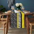 thumbnail image 2 of Black Yellow Table Runner - 60 Inch Long, Kitchen Dining Table Runner Dresser Scarves, Garden Floral Stripe Aesthetic Flower Boho Farmhouse Decor for Coffee Tables Wedding Party Banquet, 2 of 8