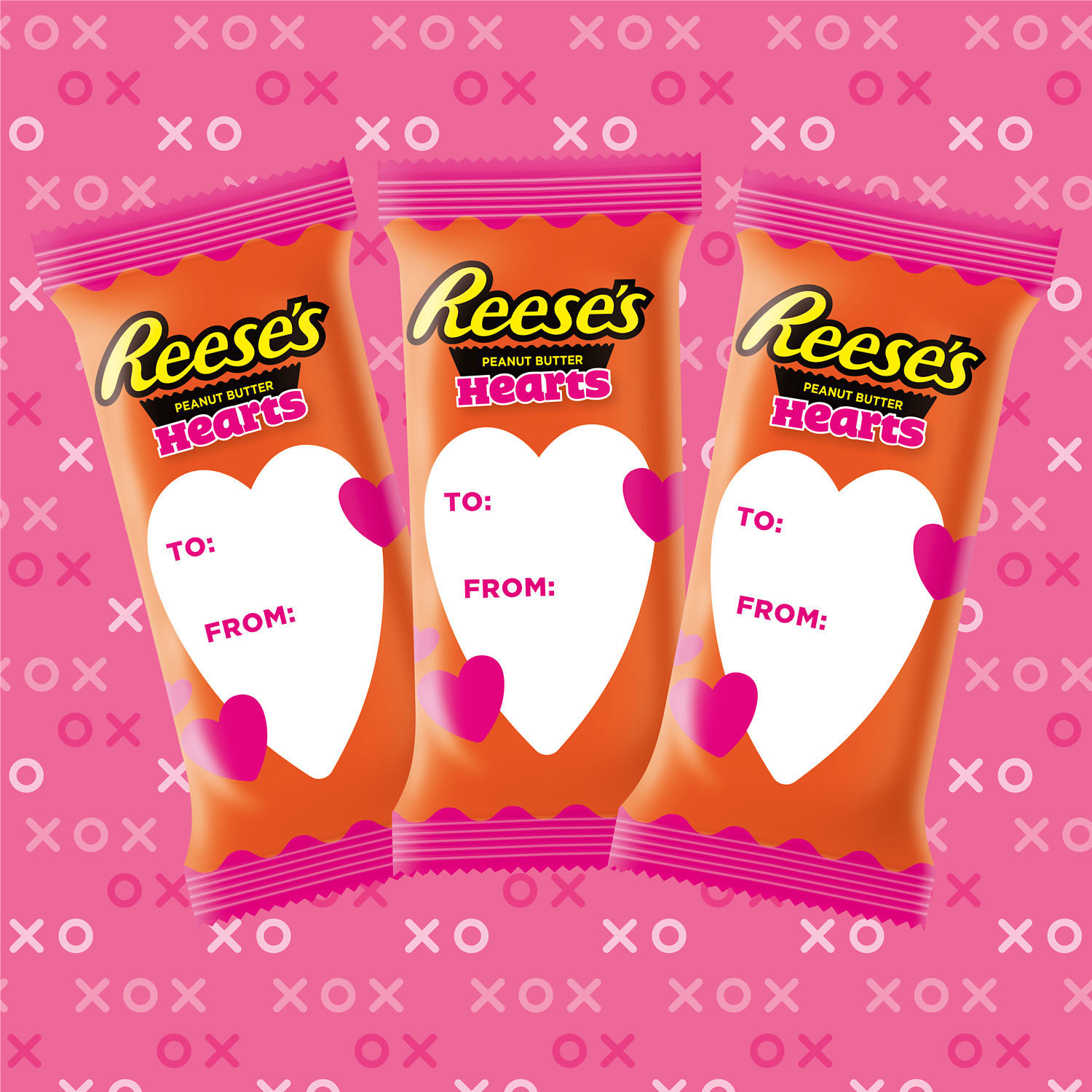 REESE'S, Milk Chocolate Peanut Butter Hearts Snack Size Candy, Valentine's Day, 52.2 oz, Bulk Bag (87 Pieces) - image 3 of 6