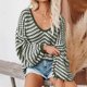 thumbnail image 4 of Suéteres De Mujer Con Cuello En V Fuzzy Knit Multicolor Talla ML XL verde M Yuyangstore Suéter con cuello en V para mujer, 4 of 7
