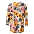 thumbnail image 5 of Juslio Womens Blouses 3/4 Sleeve Flowers Crew Neck Casual Blouses Multicolor XXXL, 5 of 5