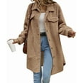 thumbnail image 3 of Women'S Teddy Fleece Coat-Plush Oversized Long Cardigan, Cozy Winter Fuzzy Outwear for Casual Style Brown L, 3 of 9