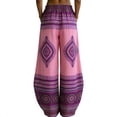 thumbnail image 7 of Mifsaly Ethnic Tribal Print Harem Pants Women High Waist Wide Leg Pant Summer Vacation Casual Trendy Boho Outfits with Pockets M, 7 of 7