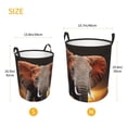 thumbnail image 5 of Balery Elephant Sunset in Kenya Round Laundry Basket with Handles Waterproof Freestanding Laundry Hamper for Clothes Toys in the Dorm and Family-Medium, 5 of 8