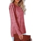 thumbnail image 3 of Camisa de manga larga para mujer Casual suelta Color sólido Agradable para la piel Cuello redondo Top de manga larga para primavera Otoño Invierno Rojo M, 3 of 6