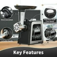 thumbnail image 6 of Electric Meat Grinder & Sausage Stuffer - Heavy Duty Mincer with 3 Plates, Kubbe Kit & Stainless Steel Blades for Home Kitchen, 6 of 6
