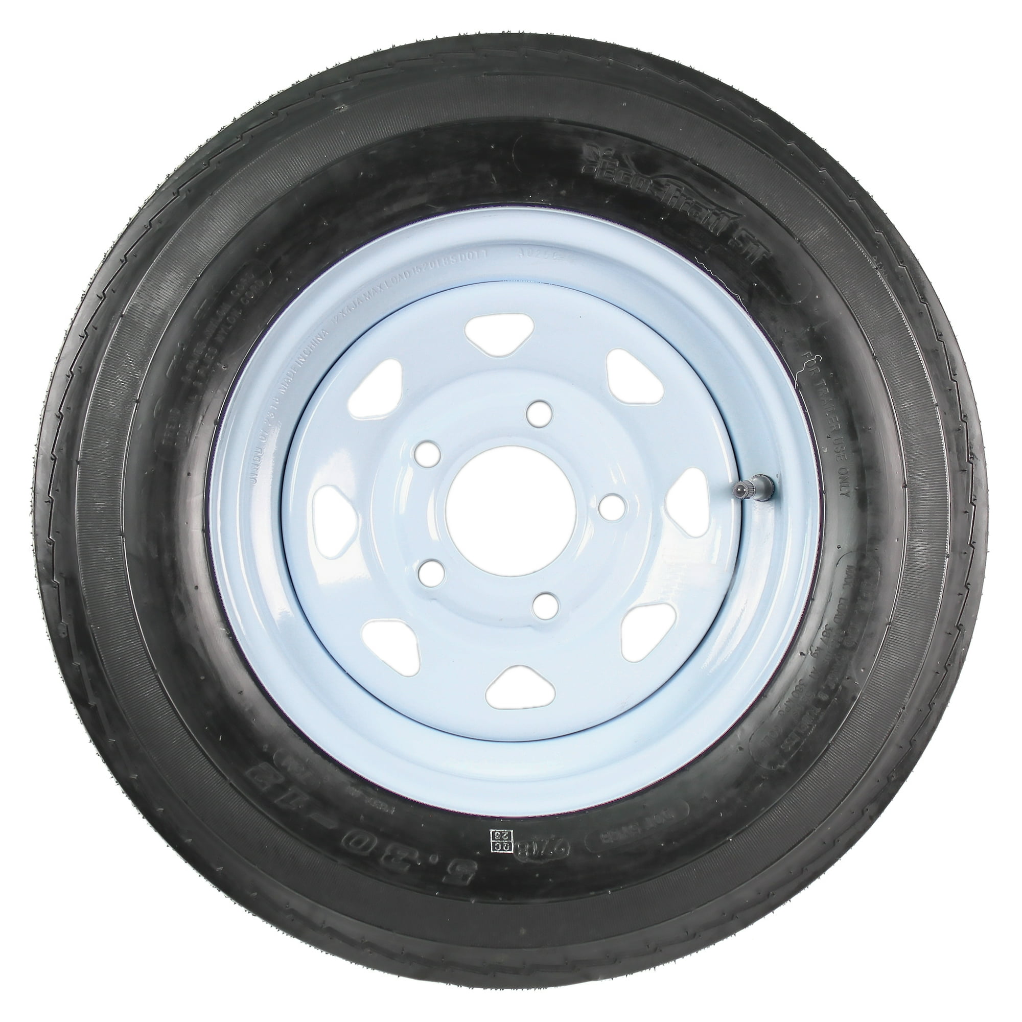 2-Pack Trailer Tire On Rim 5.30-12 12 in. Load C 5 Lug White Spoke Wheel Sansujyuku sansujyuku.com