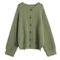 thumbnail image 5 of Suéter de mujer de manga larga con cuello redondo de estilo perezoso japonés abrigo otoño e invierno nuevo cárdigan de punto ceroso suave top suelto para usar afuera, 5 of 5
