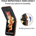 thumbnail image 2 of Leather Case for Samsung Galaxy Z Flip 3 5G, Diamond-Shaped Luxury Soft PU Leather & Hard PC Shell Shockproof Bumper Protective Cover, Brown, 2 of 13