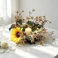 thumbnail image 6 of Artificial Flower Candle Ring – Mini Floral Wedding Wreath, 9.8 Inch Table Centerpiece for Party Home Door Decor, Multicolor, 6 of 7