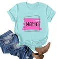 thumbnail image 2 of Mother's Day Shirts Women Casual Mom Short Sleeve Crewneck Tunic Tee Loose Mama Graphic Tops (2XL, Blue), 2 of 3
