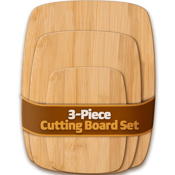 Set de tablas de cortar de bambú Bambüsi de 3 piezas, reversibles