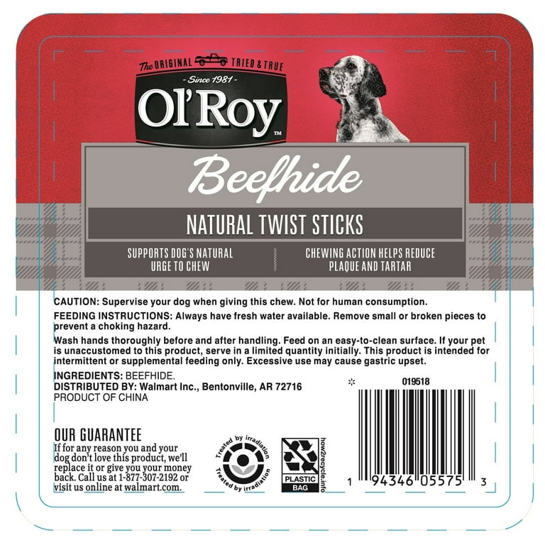 Ol Roy Rawhide Sticks Natural Beefhide Chews for Dogs 5