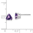 thumbnail image 3 of Real 14kt White Gold 6mm Trillion Amethyst Earrings; for Adults and Teens; for Women and Men, 3 of 3