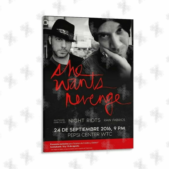 She Wants Revenge Band Canvas Poster Wall Decorative Art Painting Living Room Bedroom Decoration Gift