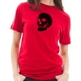 thumbnail image 3 of Big Size Hand Drawn Skull Graphic Design Short Sleeve Cotton Jersey T-Shirt - Red XL, 3 of 4