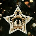 thumbnail image 7 of DAMAI Christmas Star Pendant - Acrylic Flat Nativity Scene Blessing Ornament, Nativity Scene Religious Christmas Ornament Christian Christmas Tree Decorations for Xmas Holiday Church Home Decoration, 7 of 7