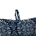 thumbnail image 5 of Jordan Manufacturing 38" x 21" Dresden Midnight Navy Damask Rectangular Outdoor Wrought Iron Chair Cushion with Ties and Hanger Loop, 5 of 12