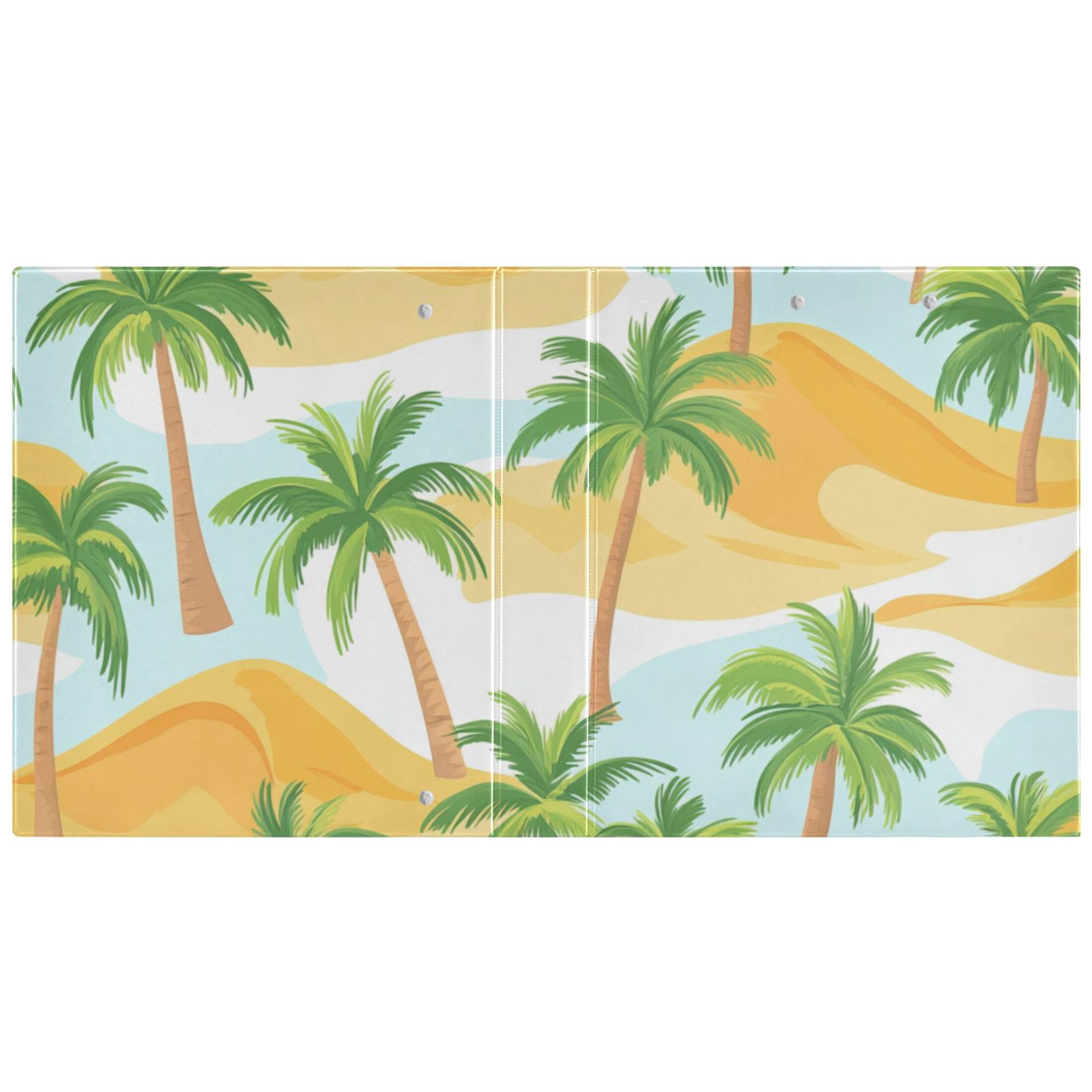 Palm Trees and Sand Dunes 3 Ring Binders 1.5 inch Hardcover File Folders with Interior Pockets A4 Size Organizer for School Office Hospital Set of 2