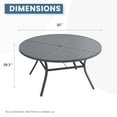 thumbnail image 2 of Vicllax Outdoor Patio Dining Table Dia.50" Slatted Tabletop Metal Frame with Umbrella Hole, Gray, 2 of 7
