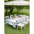 thumbnail image 3 of Outdoor Tablecloth with Umbrella Hole and Zipper, Blue Green Eucalyptus Leaves Rectangle Table Cloth 60x102 Inch Waterproof Tablecloth, Spring Summer Botanical Picnic Table Cover for Patio Camping, 3 of 7