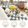 thumbnail image 4 of Pet Couch Covers for Sofa, Couch Covers for Dogs Washable Dog Couch Cover Protector Cream-Colored Furniture Sofa Covers for Dog Handmade Pure Cotton Pet Bed Mat (Grayish Blue, 27.6"×70.9"), 4 of 4