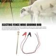 thumbnail image 3 of Electric Fence Grounding Rod, 100cm Long Cable Electric Fence Wire with  Clip Galvanized Steel Plastic Easy To Install  for Generator, 3 of 7