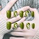 thumbnail image 5 of Uñas postizas Prensa corta de almendras en las uñas Cubierta completa de acrílico Puntas de uñas postizas verdes para mujeres y niñas 24PCS Namotu HMYH783, 5 of 6