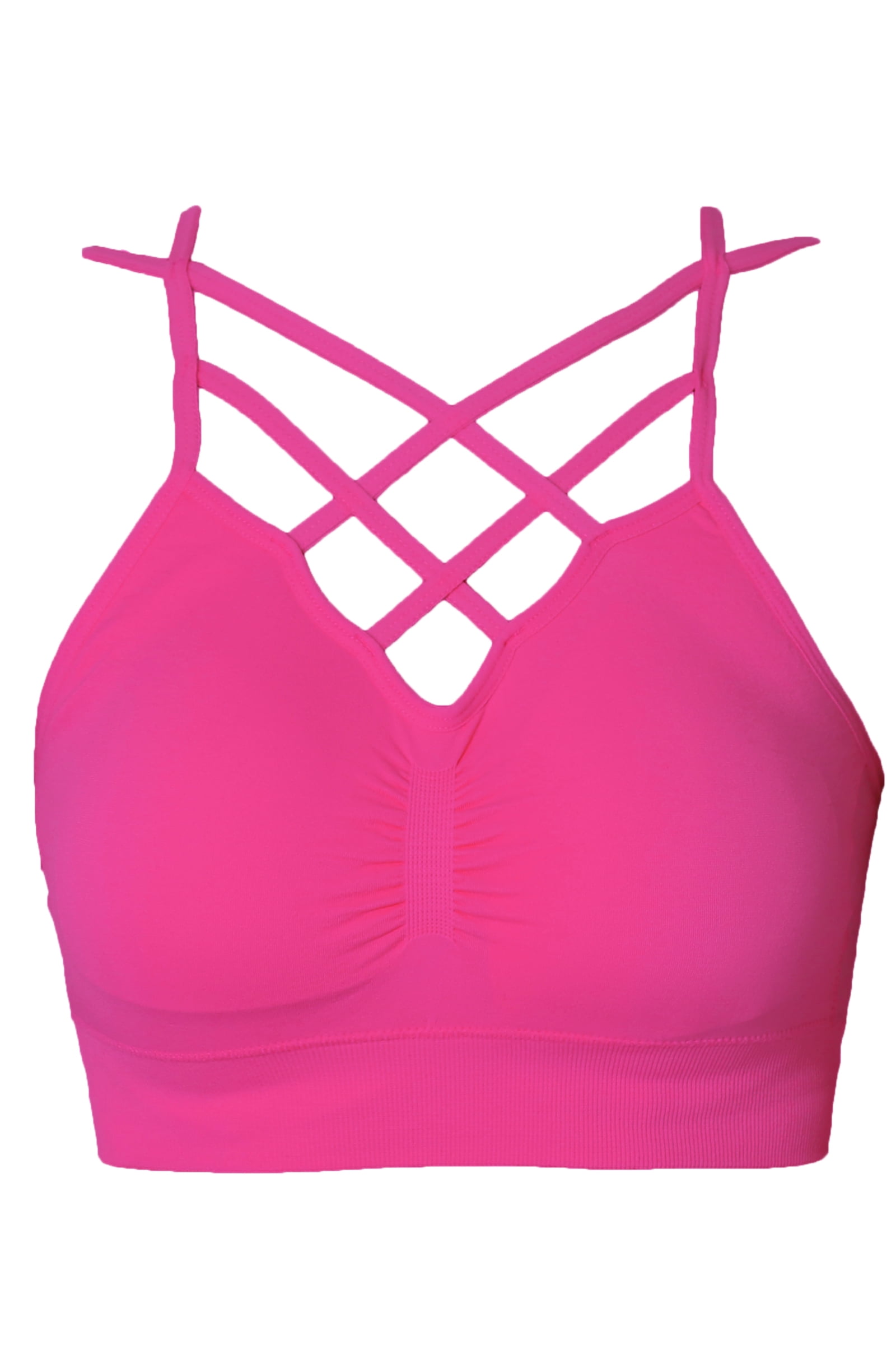 TheMogan TheMogan Women's Cage Strappy PADDED Bralettes Stretch Sexy