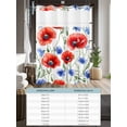 thumbnail image 6 of No Hook Cloth Fabric Shower Curtain with Snap in Liner, Red Poppy Floral Waterproof Shower Curtains Set with See Through Top Window, Summer Wildflowers Blue Garden Bath Curtains Shower 72"x84", 6 of 6