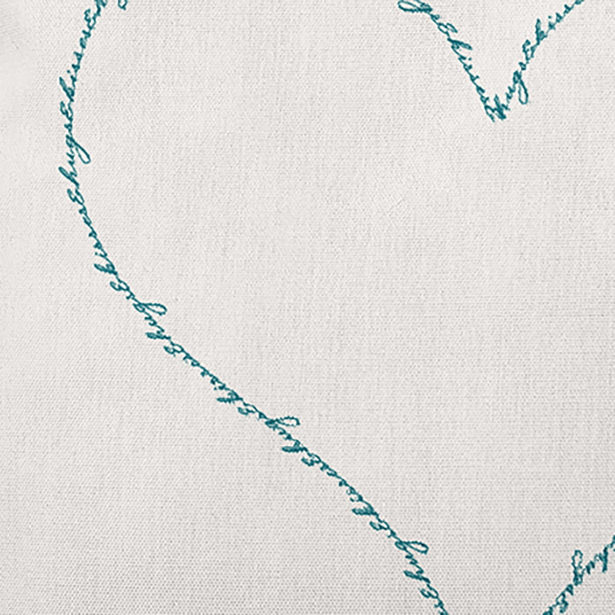 18"x18" Simply Daisy Hugs & Kisses Heart Poly Indoor/Outdoor Pillow, Teal Qty 1