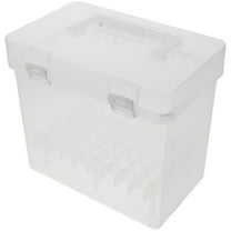 Homoyoyo Transparent Marker Organizer Case with Large Capacity and Portable Handle for Daily Use and Art Supplies Storage
