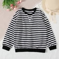 thumbnail image 4 of Annhoo Girls Striped Crewneck Sweatshirt Kids Long Sleeve Oversized Pullover Tops Fall Fashion Clothes 6-13 Years, 4 of 8