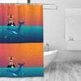 thumbnail image 4 of Zufioo Lighthouse and Whale Pattern Shower Curtain 72x72in, Waterproof Curtain for Bathroom-Waterproof, Mildew-proof, Quick-drying,Home Bathroom Supplies-One Size, 4 of 9