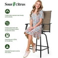 thumbnail image 2 of Sour Citrus 3-Piece Bar Table and Chairs Set Outdoor Bar Set with All Weather Textilene Bar Stools and Bar Height Table for Deck, Poolside, Garden, Porch, 2 of 7