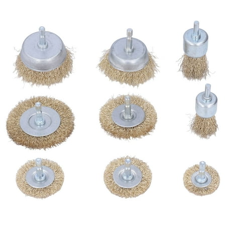 

Drill Wire Brush 1/4in Hex Shank Wires Wheel 9Pcs For Wood