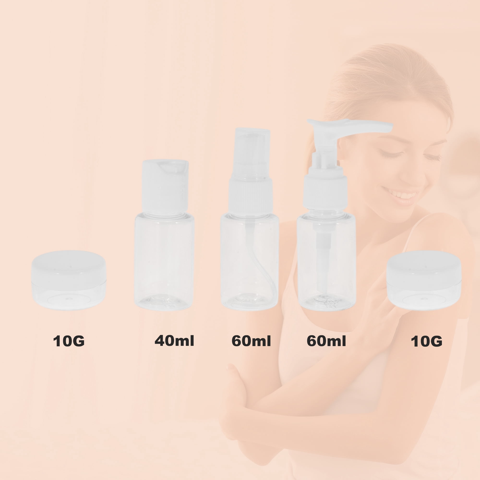 Unique Bargains Travel Container Set 7 Pc White