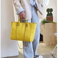 thumbnail image 3 of LinYooLi Women Canvas Handbag Large Capacity Chain Tote Bag PU Handle Shoulder Bag, 3 of 6