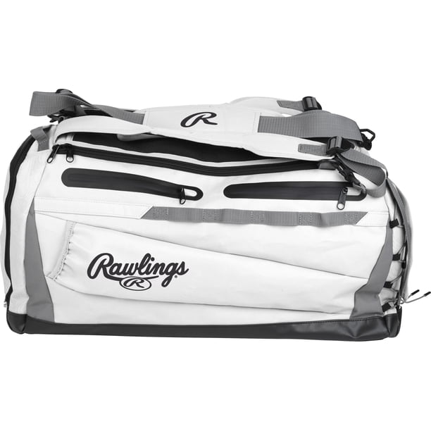 Mochila Duffle Híbrida Rawlings MACH para Béisbol y Softbol Blanca