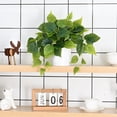 thumbnail image 3 of CoreLiving Artificial Potted Plants, Realistic Small Fake Pothos in Plastic Pot, Faux Indoor Plant for Home Office Bathroom Shelf, Set of 1 Silk Greenery Decor, 3 of 8