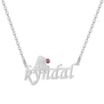 thumbnail image 1 of Collar personalizado Sombrero de Navidad con piedra de nacimiento y línea horizontal Cadena cubana Collar personalizado con nombre chapado en oro para mujeres Regalos de Navidad, 1 of 4