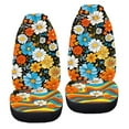 thumbnail image 6 of ZIATUBLE Hippie Flower Auto Interior Seat Protector High Back Universal Bucket Seat Cover Set 2 Packs Elastic Car Front Seat Covers Fit for Most SUV Sedan Truck Car Decor Accessories, 6 of 7