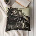 thumbnail image 3 of YINGXI Throw Pillow Cushion Cover, Northern Express Train Canada Railways Photo Freight Machine Print, Decorative Square Accent Pillow Case,Black Grey 12x12in, 3 of 5