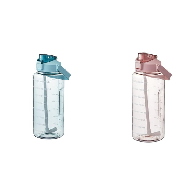 Wijhcboe Lot de 2 Gobelets de Sport Grande Taille Vintage Ensemble de Verres Capacité Gobelet en Plastique Résistant à la Chaleur avec Paille Gobelet Réseau Rouge Mise en Forme Bouilloire Surdimensionnée Portera le Temps Convient pour Mise en Forme Gym et Plein Air