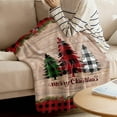 thumbnail image 3 of Merry Christmas Throw Blankets, Farmhouse Buffalo Plaid Christmas Tree Soft Fleece Blanket Decorative for Home Sofa Couch Chair Living Bedroom,40x50 inches, Red Black Green, 3 of 5