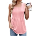 thumbnail image 1 of Top sin mangas de cuello redondo y corte holgado para mujer: camiseta sin mangas informal de verano, color liso, material de poliéster, tallas S-XXL, perfecto para combinar con otras prendas., 1 of 5